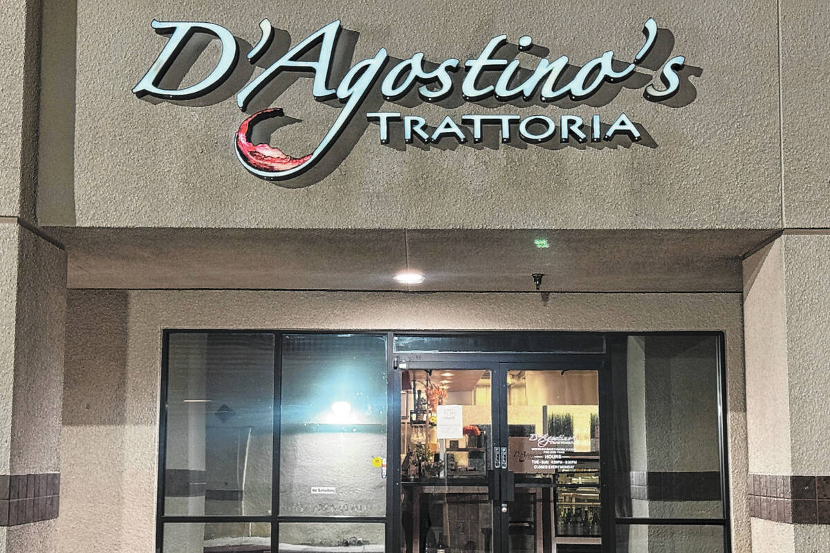 The exterior of D'Agostino's Trattoria is seen in Las Vegas on June 18, 2025, just after closin ...