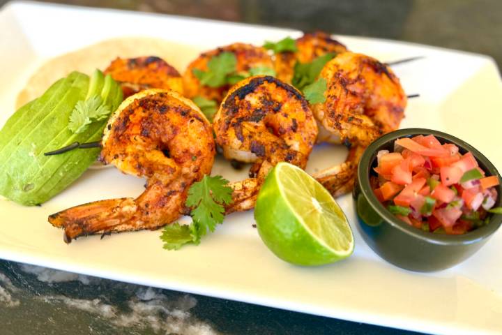 Grilled shrimp skewers from Tuscan Cove & Patio, a restaurant in the Southern Highlands area of ...