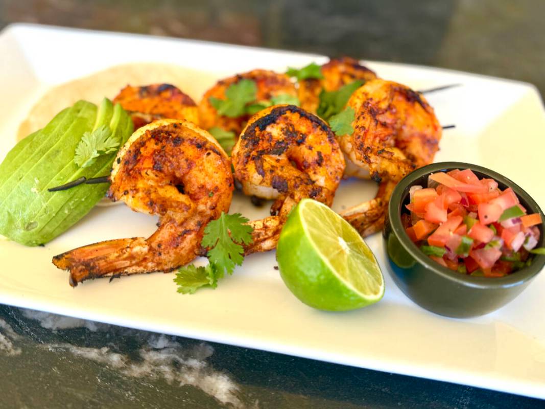 Grilled shrimp skewers from Tuscan Cove & Patio, a restaurant in the Southern Highlands area of ...