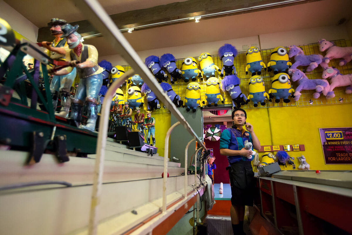 Jason Lew oversees a racing game at Adventuredome Theme Park inside Circus Circus Friday, Aug. ...