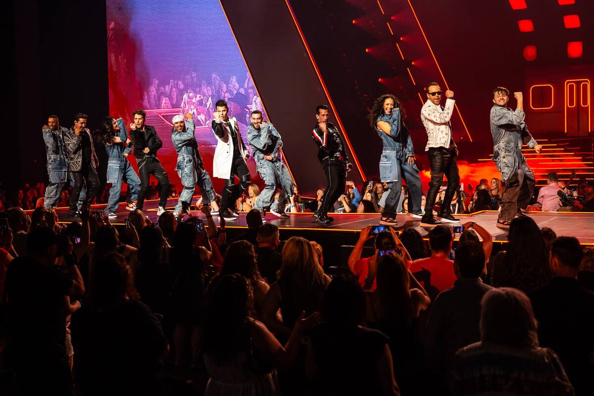 New Kids on the Block are shown at Dolby Live at Park MGM on Friday, June 20, 2025. (Al Powers)