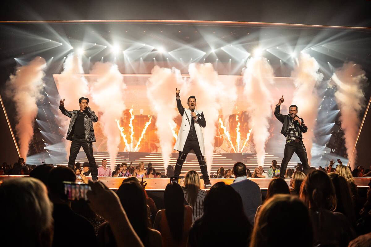 New Kids on the Block are shown at Dolby Live at Park MGM on Friday, June 20, 2025. (Al Powers)
