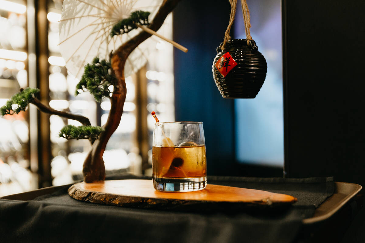 A stylishly presented cocktail from The X Pot, a hot pot restaurant in The Venetian on the Las ...