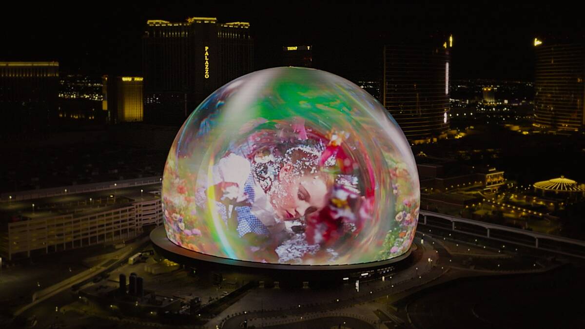 Footage of "The Wizard of Oz" at Sphere is shown on Exosphere. The theatrical experience opens ...