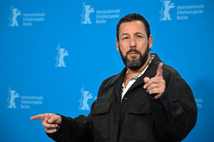 U.S. actor Adam Sandler poses during a photo call for the film "Spaceman" presented i ...