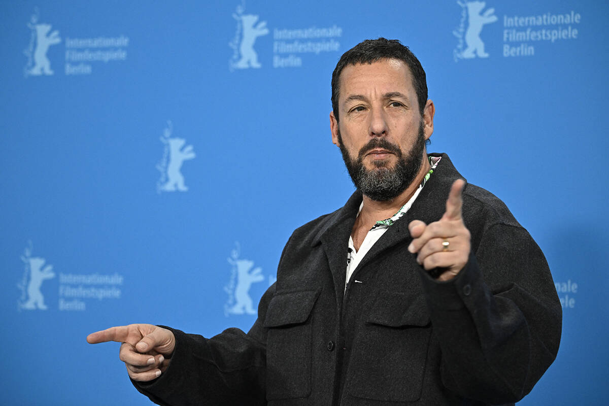 U.S. actor Adam Sandler poses during a photo call for the film "Spaceman" presented i ...