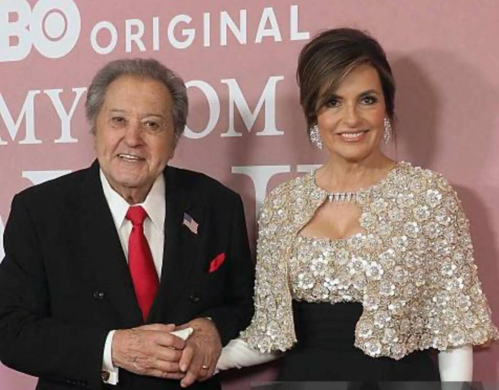 Mariska Hartigay and her biological father, Nelson Sardelli, are shown at the premiere of Harti ...