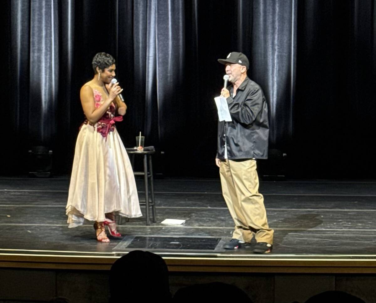 Jo Koy drops in on TIffany Haddish's performance at Encore Theater at Wynn Las Vegas on Friday, ...