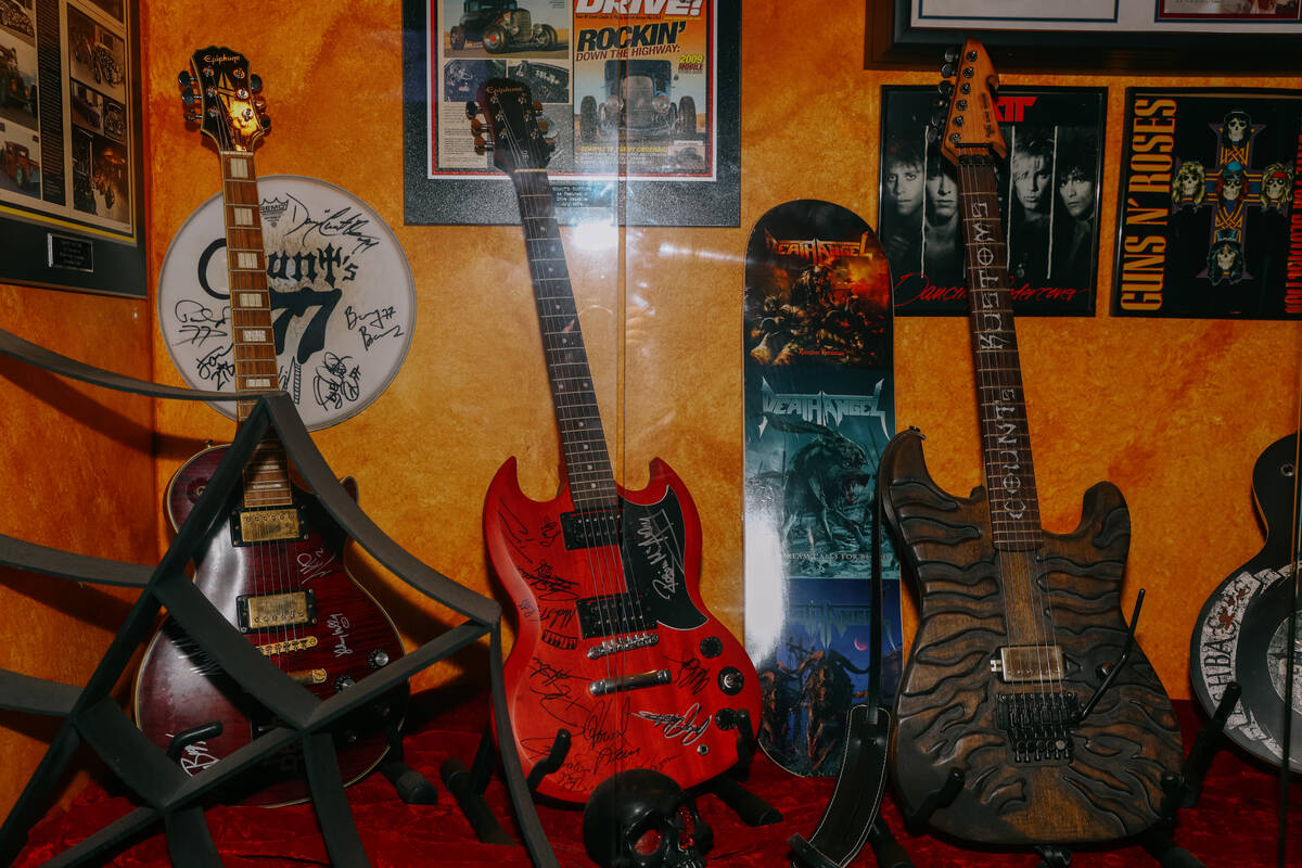 Guitars in glass cases decorate Count's Vamp'd Rock Bar & Grill during the bar’s las ...