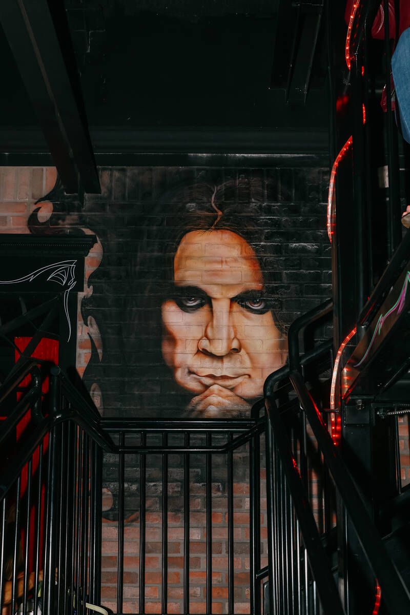 A mural of Ozzy Osborne decorates a wall at Count's Vamp'd Rock Bar & Grill on Saturday, Ju ...