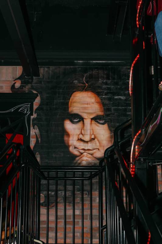A mural of Ozzy Osborne decorates a wall at Count's Vamp'd Rock Bar & Grill on Saturday, Ju ...