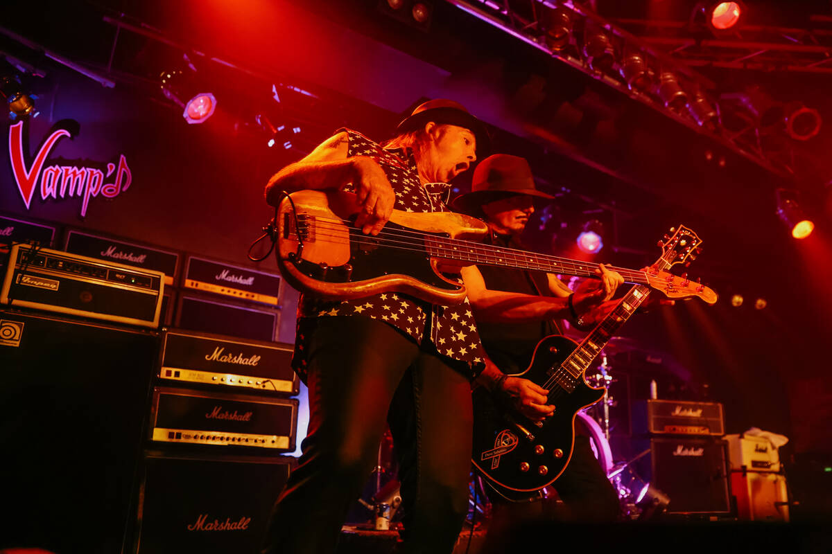 Bassist Barry Barnes and guitarist John Zito perform with Count’s 77 on the final night ...