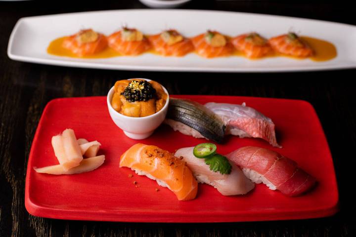 Sushi from Nobu Restaurant & Lounge in Nobu Hotel at Caesars Palace on the Las Vegas Strip. (Ca ...