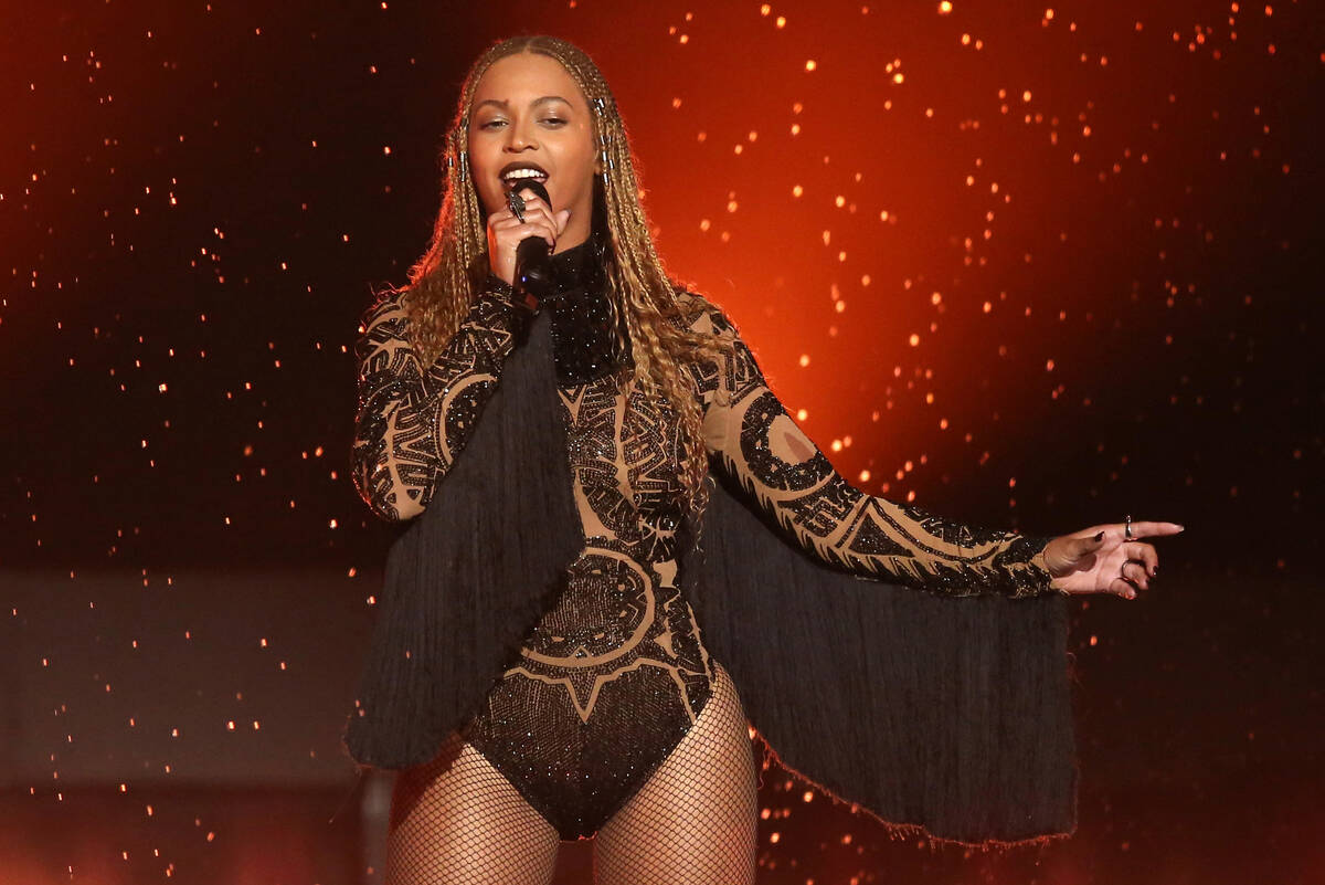 FILE - In this June 26, 2016, file photo, Beyonce performs "Freedom" at the BET Award ...