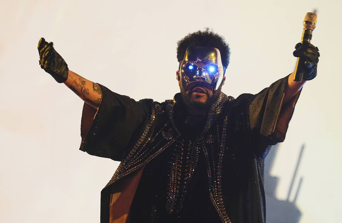 The Weeknd performs on Wednesday, June 25, 2025, at SoFi Stadium in Inglewood, Calif. (AP Photo ...