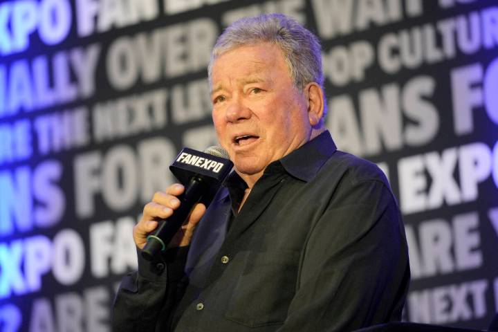 William Shatner speaks at the Comic-Con Fan Expo at the Donald E. Stephens Convention Center on ...