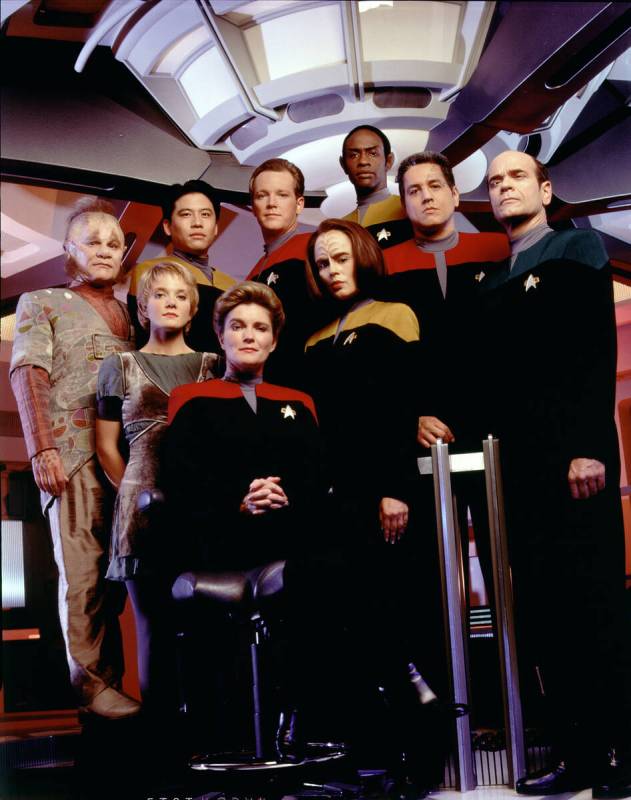 LOS ANGELES - JANUARY 1: Cast of STAR TREK VOYAGER, second season, from left: Neelix (played by ...