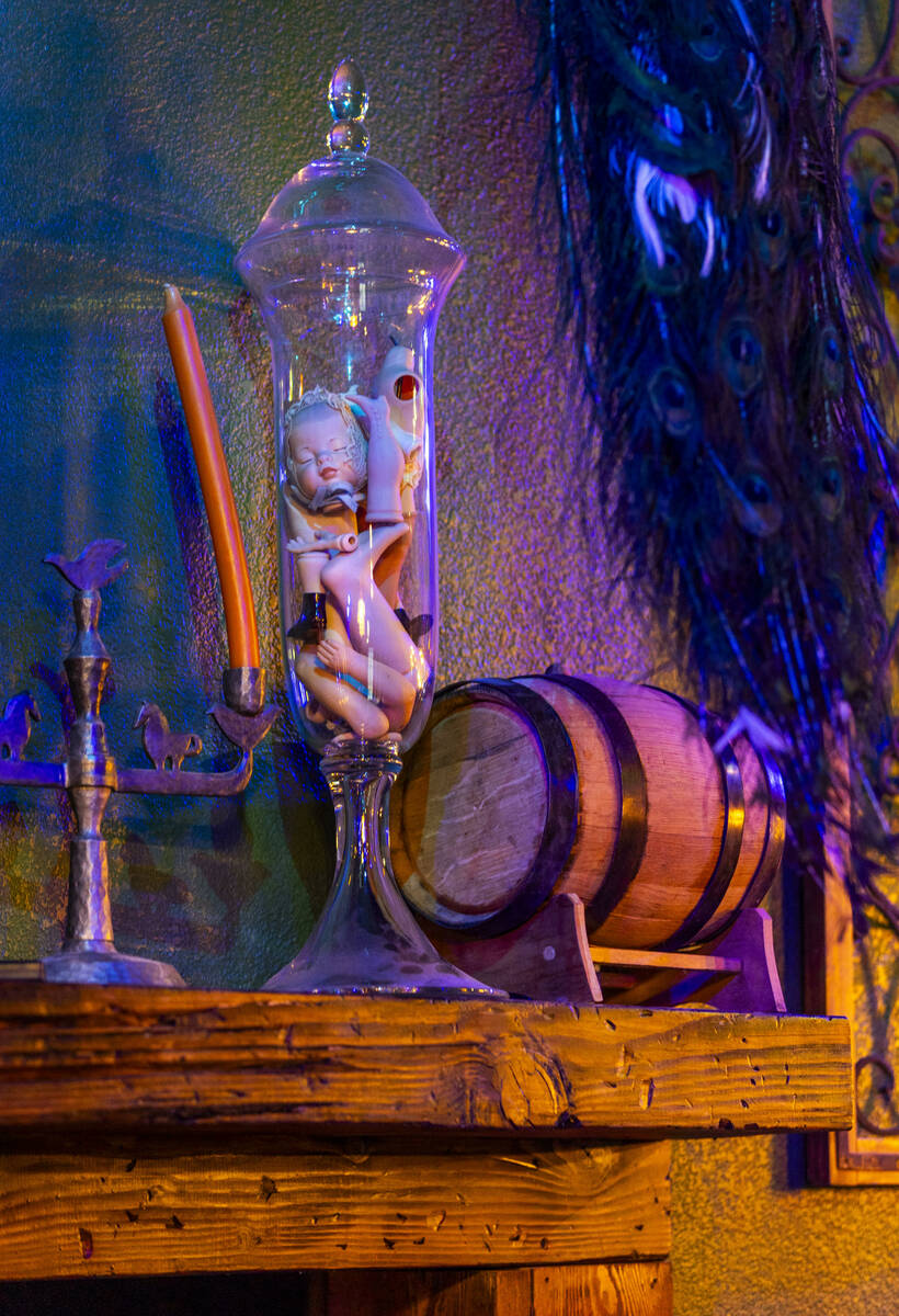 Dramatic lighting and funky art are a focus of the new Grey Witch bar and restaurant on Thursda ...