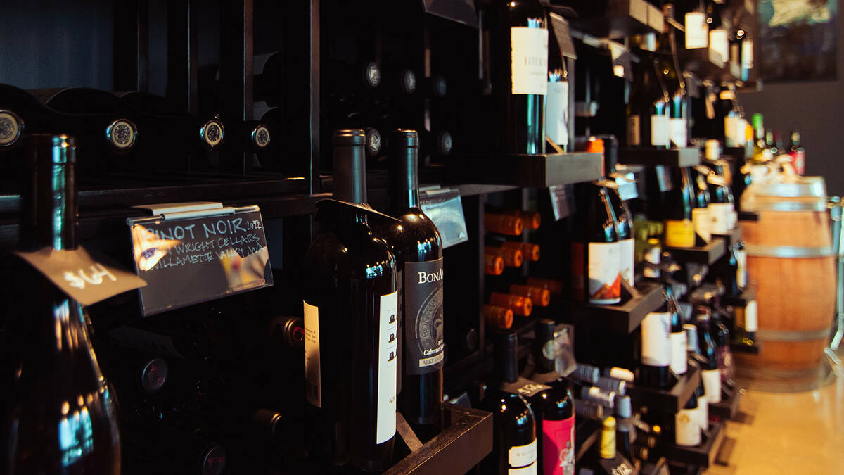 The wine wall at Azzurra Wine Bar. (Azzurrra)