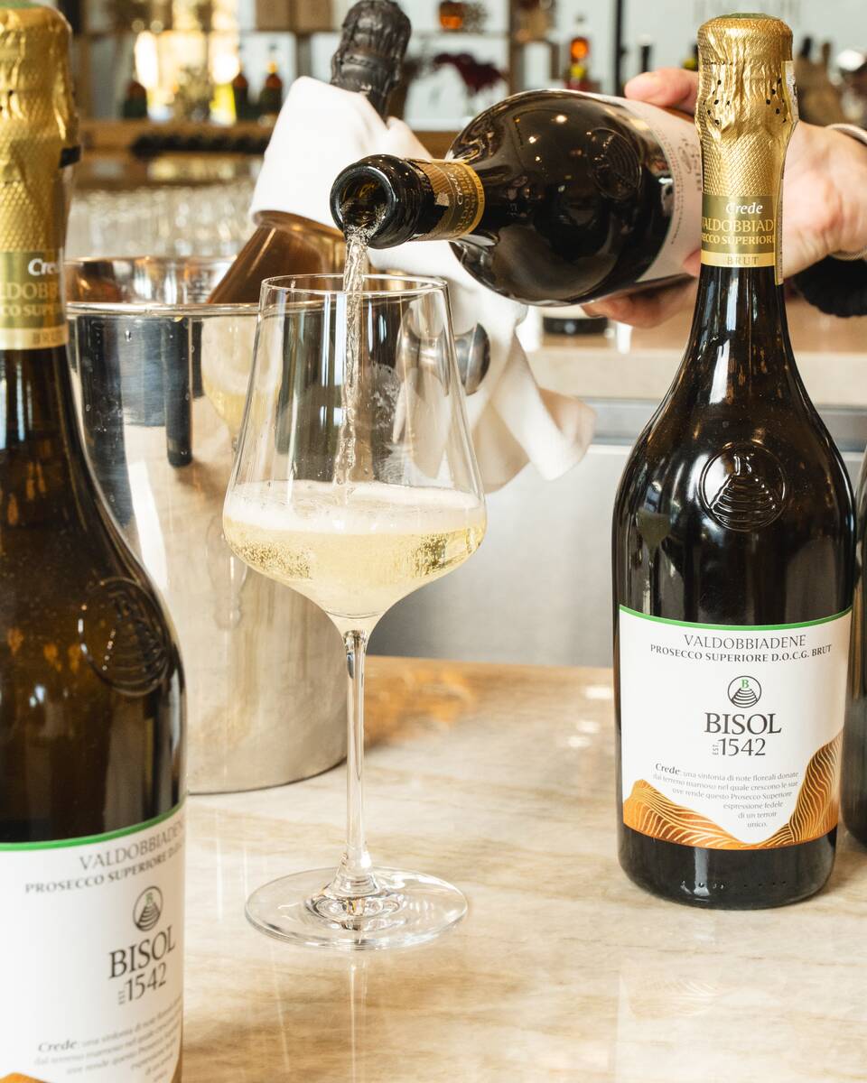 Wine is poured at Wineaux in UnCommons in southwest Las Vegas. (Wineaux)