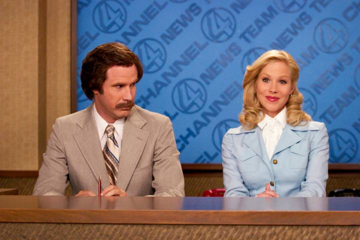 Will Ferrell and Christina Applegate in a scene from the 2004 comedy "Anchorman: The Legen ...