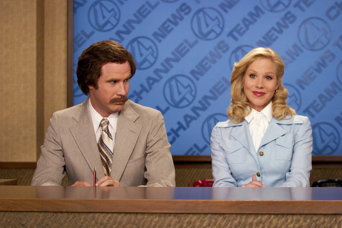 Will Ferrell and Christina Applegate in a scene from the 2004 comedy "Anchorman: The Legen ...