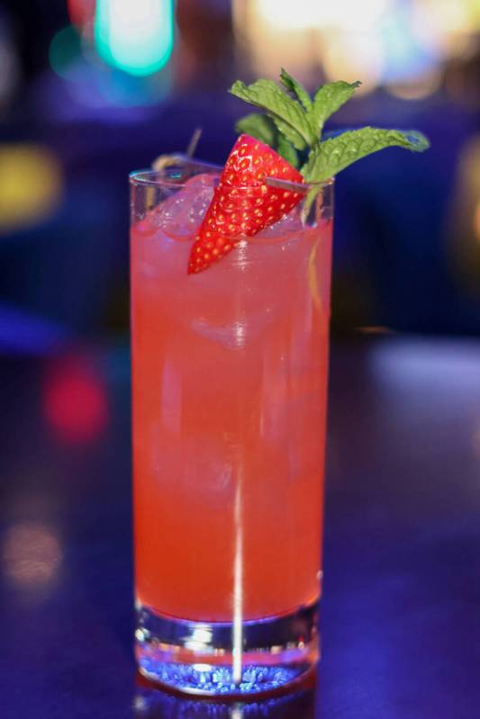 A strawberry blossom cocktail from One Steakhouse in Virgin Hotels Las Vegas. (Virgin Hotels)