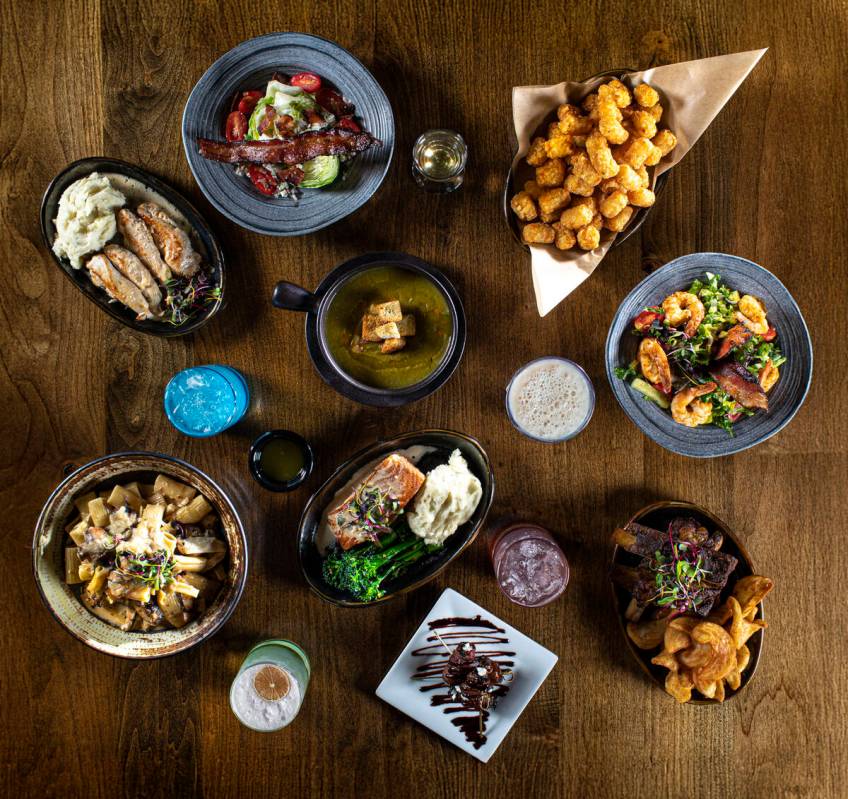 A spread of dishes from The Composers Room in the Commercial Center in Las Vegas. (Chris Wessling)