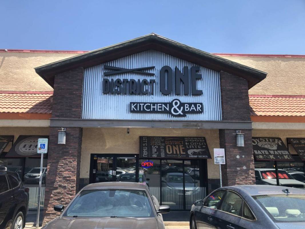 The exterior of District One Kitchen & Bar in Chinatown Las Vegas. (Johnathan L. Wright/Las Veg ...