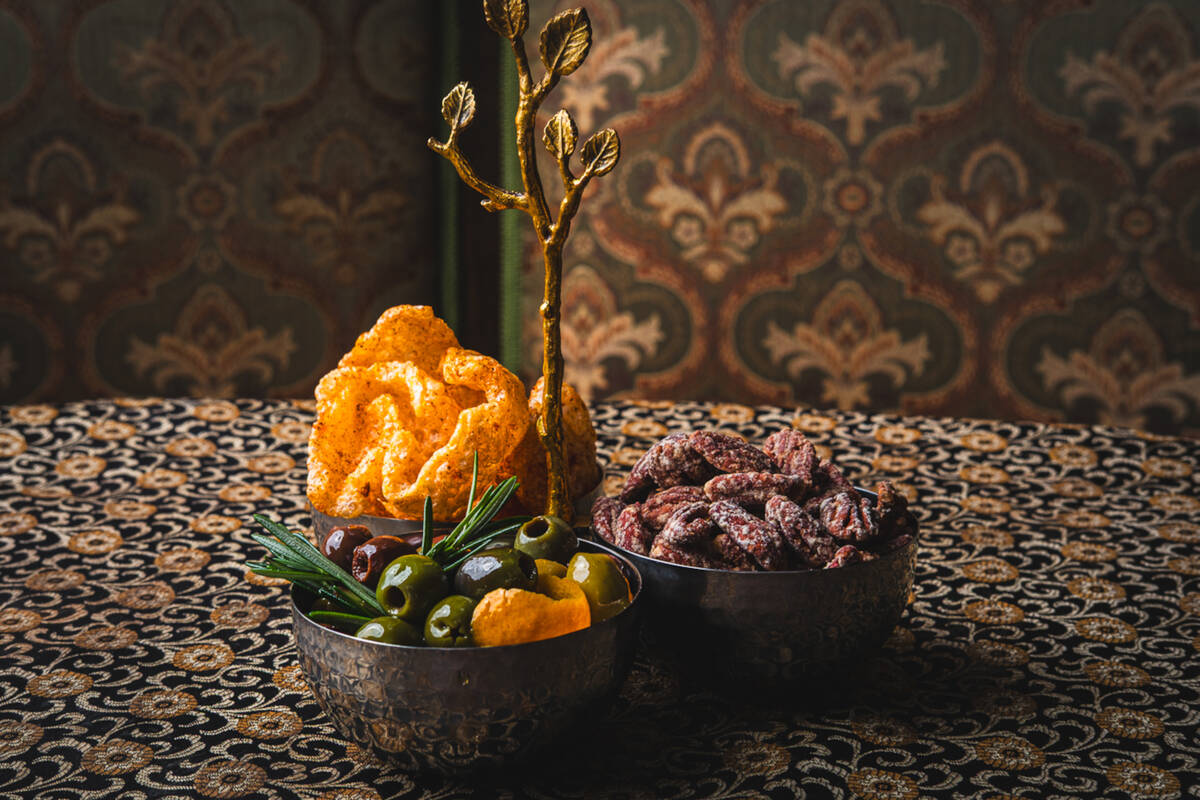 Bar snacks from Doberman Drawing Room in downtown Las Vegas. (Jose Salinas)