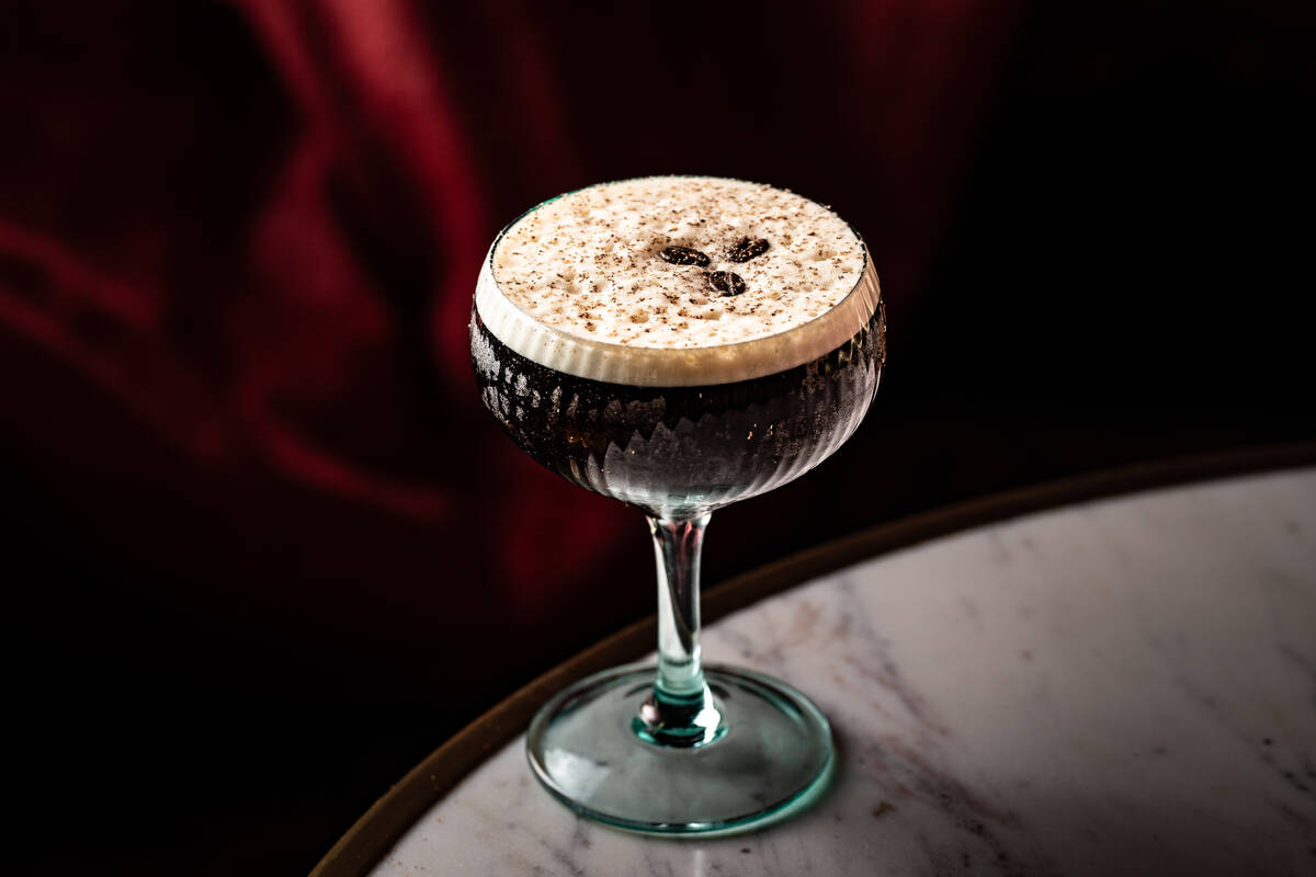 A spirit-free Coffee Cheesecake cocktail from Doberman Drawing Room in downtown Las Vegas. (Ang ...