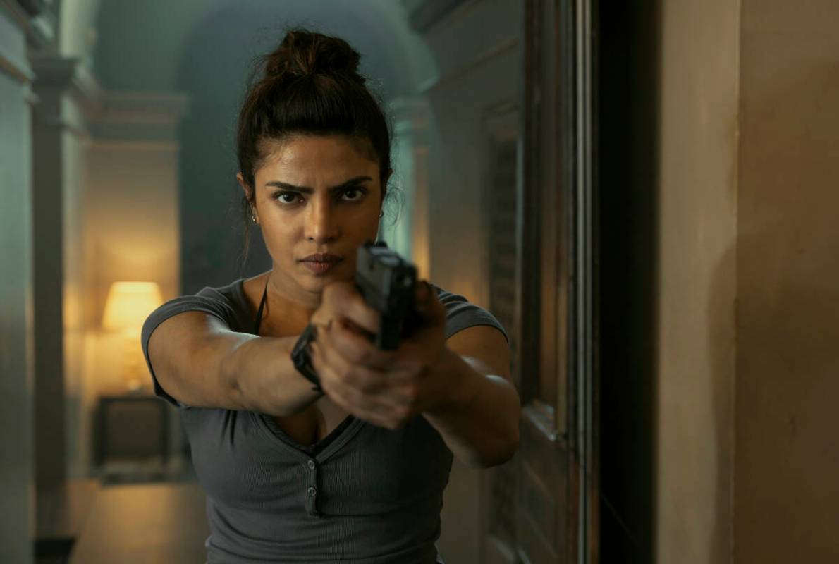 This image released by Prime shows Priyanka Chopra Jonas in a scene from "Heads of State.& ...
