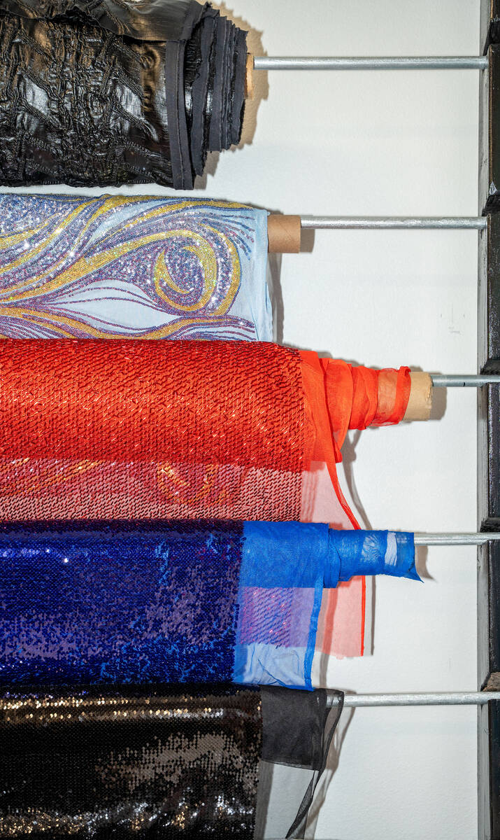 Fabric sold at On Stage Essentials, a new costume and sewing supply store in Las Vegas July 3, ...