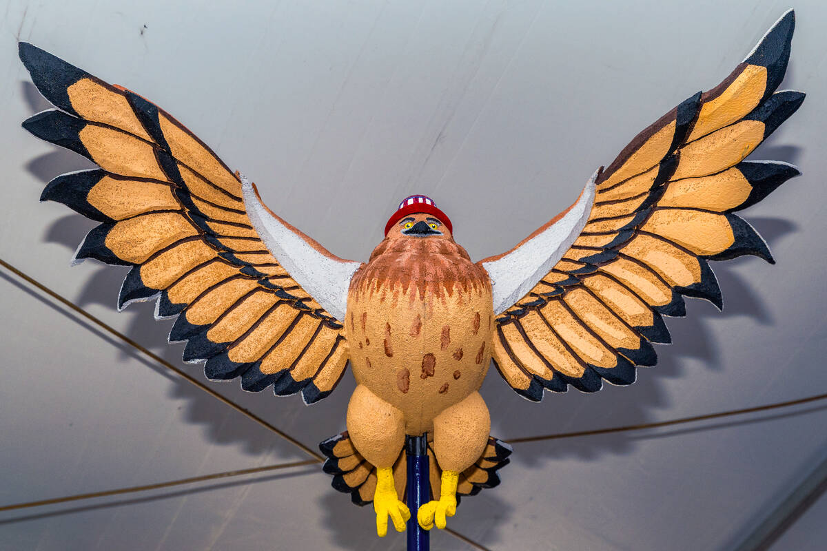 A Moana float is complete with Maui the bird flying overhead for the 31st annual Summerlin Patr ...