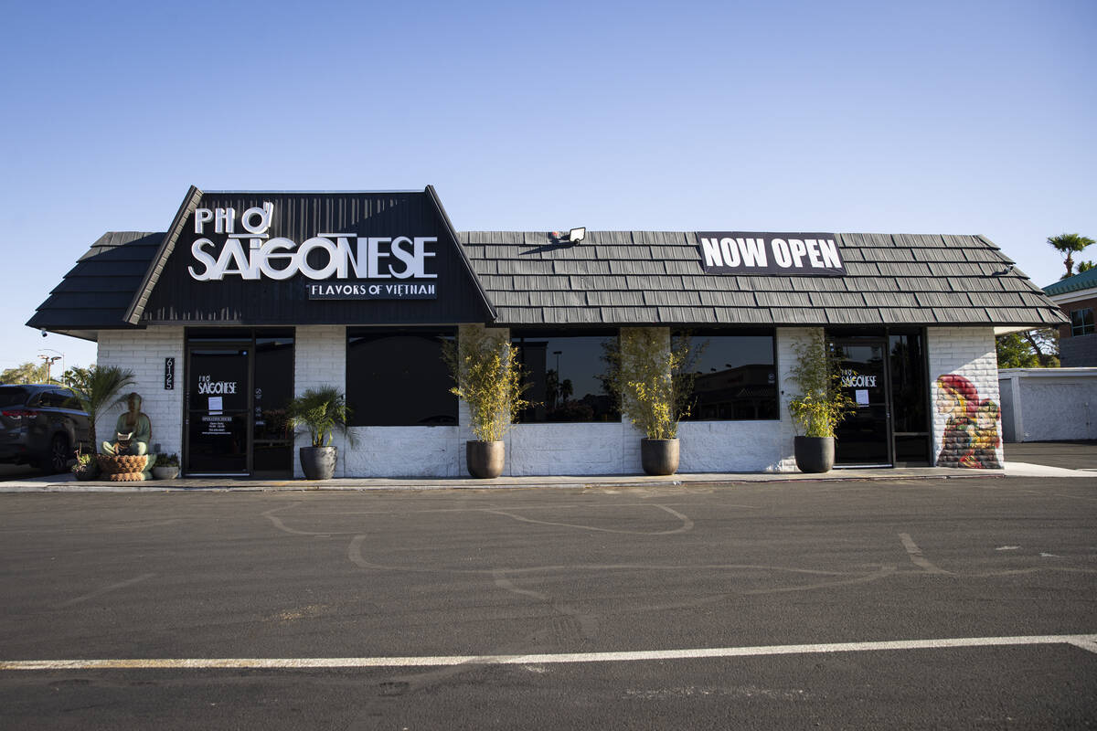 An exterior view of Pho Saigonese at 6125 Spring Mountain Road on Tuesday, July 22, 2025, in La ...
