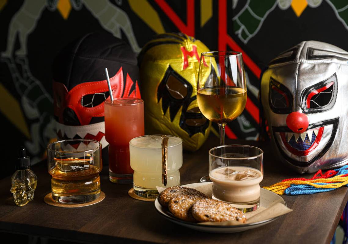 Drinks at DDT, a professional wrestling-themed bar and grill, from left: the Dusty Old Fashione ...