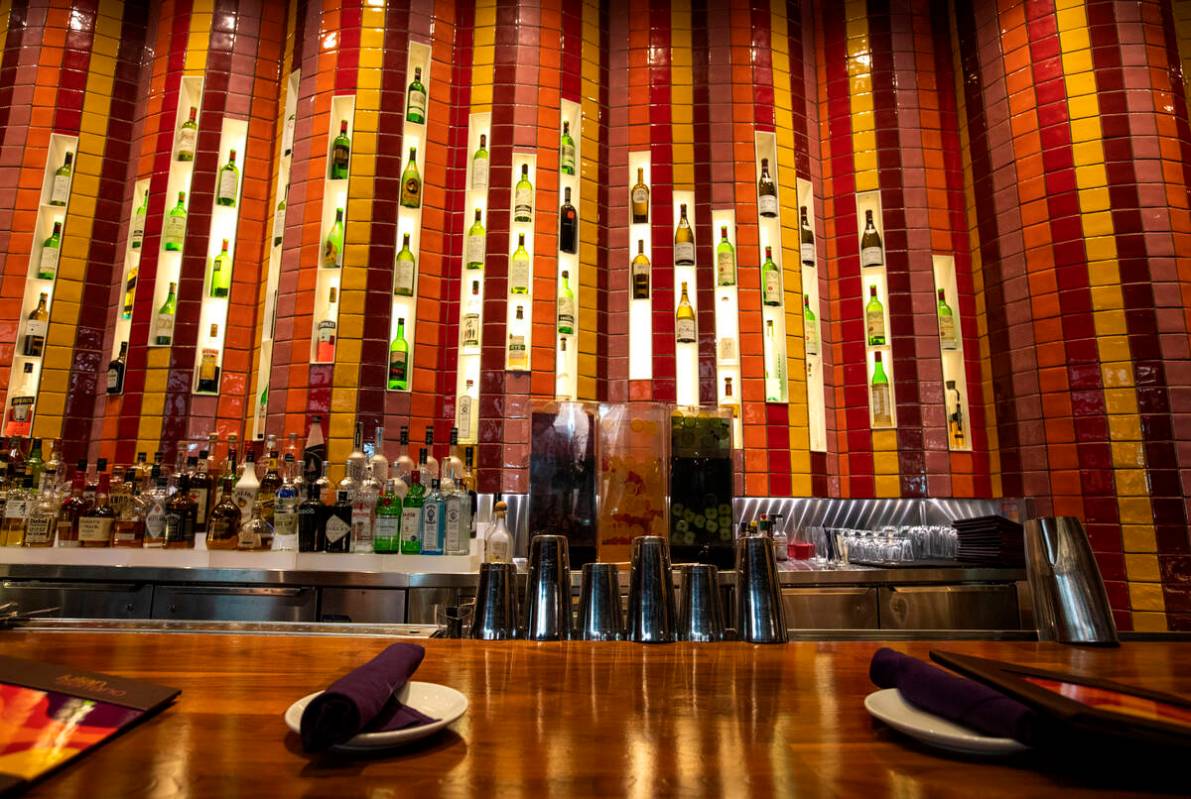The bar at Julian Serrano Tapas restaurant at Aria Resort and Casino on Thursday, Oct. 24, 2019 ...