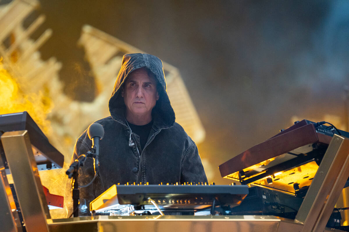 Mike Dean performs an opening set at Allegiant Stadium in Las Vegas July 5, 2025. The producer ...