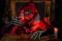 The Old Hag awaits her next victims within the Coven of 13 haunted house during the Freakling B ...