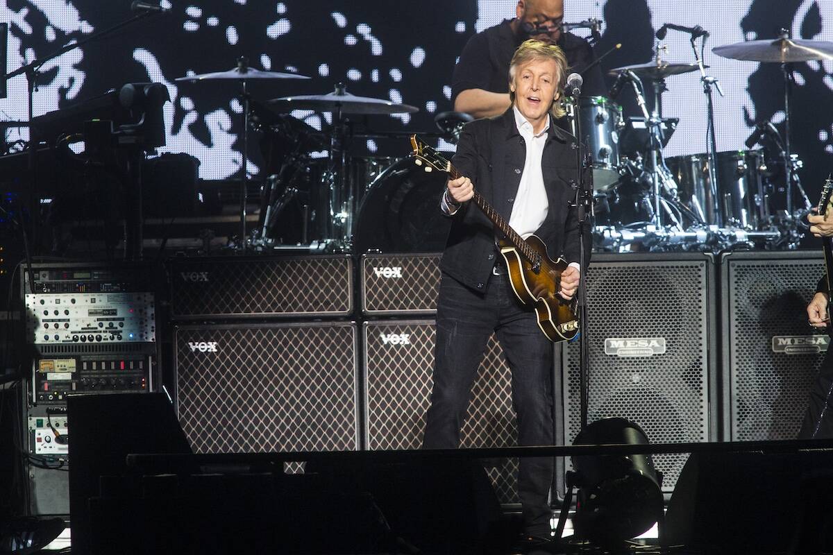 Paul McCartney performs at T-Mobile Arena in Las Vegas on Friday, June 28, 2019. (Chase Stevens ...