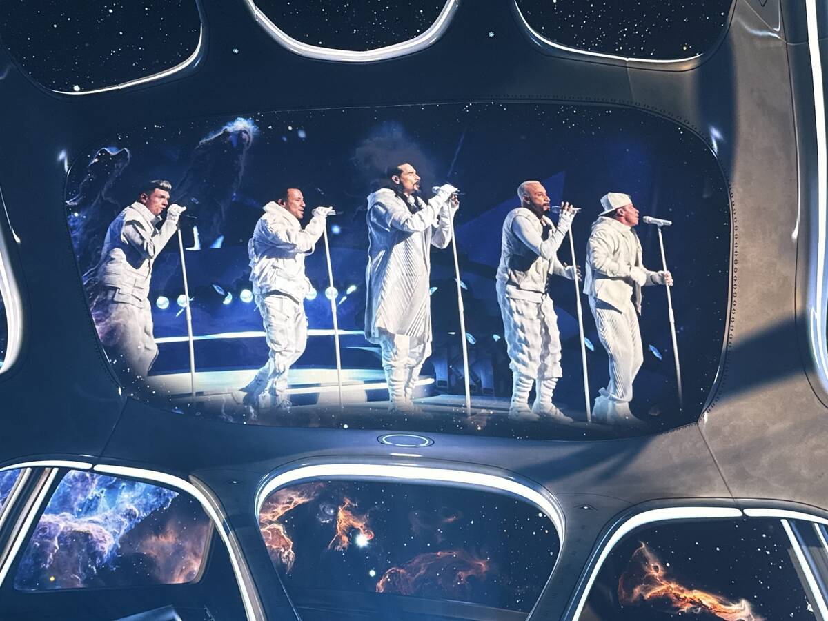 A scene from opening night of Backstreet Boys' "Into The Millennium" at Sphere on Friday, July ...
