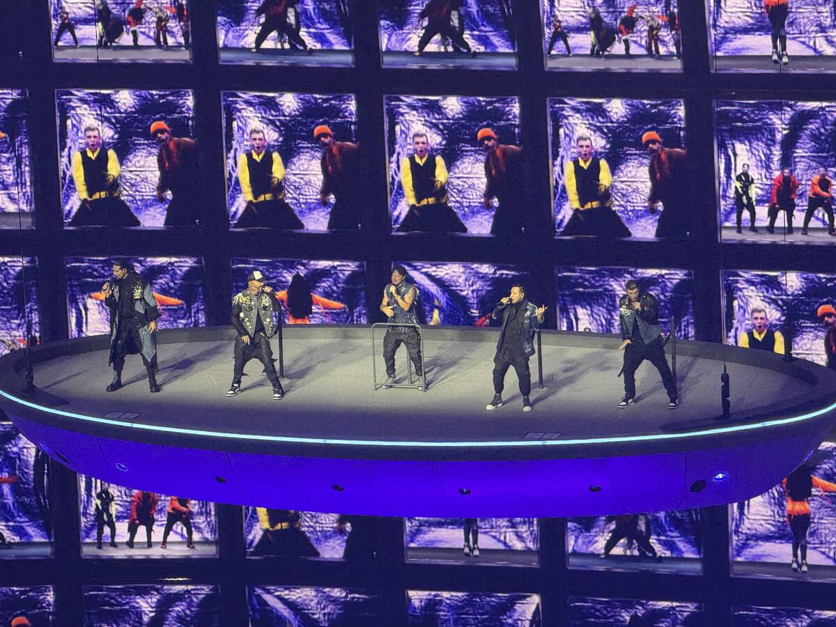A scene from opening night of Backstreet Boys' "Into The Millennium" at Sphere on Friday, July ...