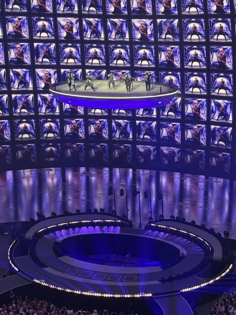 A scene from opening night of Backstreet Boys' "Into The Millennium" at Sphere on Friday, July ...