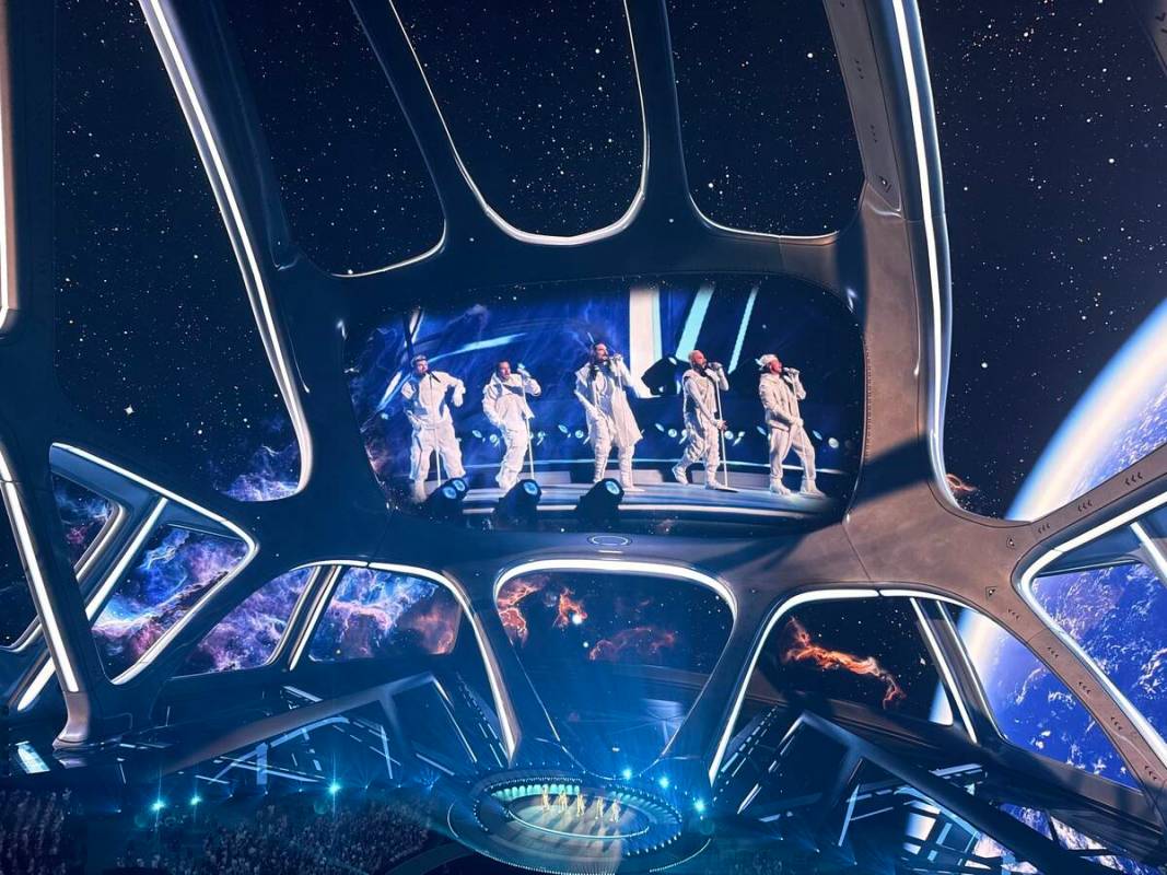 A scene from opening night of Backstreet Boys' "Into The Millennium" at Sphere on Friday, July ...