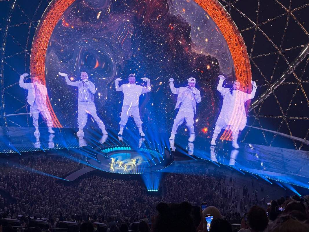 A scene from opening night of Backstreet Boys' "Into The Millennium" at Sphere on Friday, July ...