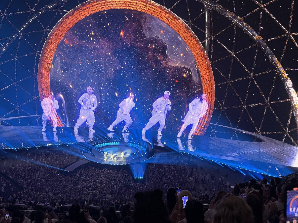 A scene from opening night of Backstreet Boys' "Into The Millennium" at Sphere on Friday, July ...