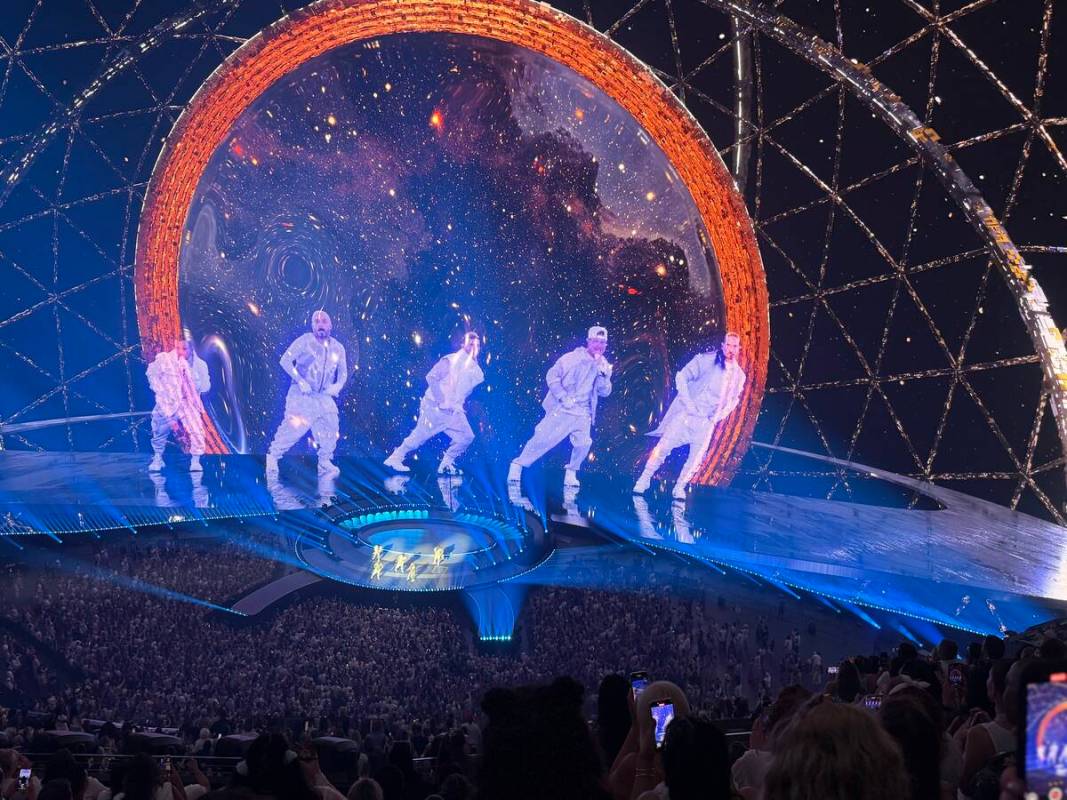A scene from opening night of Backstreet Boys' "Into The Millennium" at Sphere on Friday, July ...