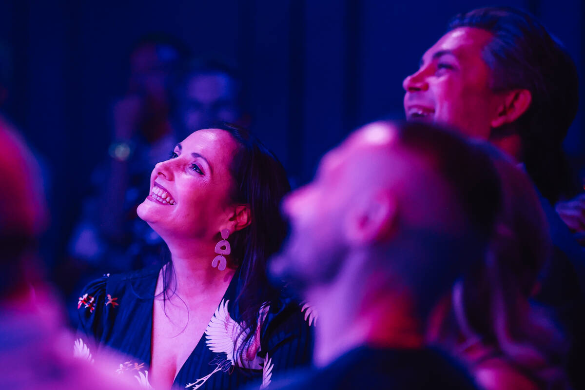Crowd members smile during The Party at Superfrico inside of the Cosmopolitan Sunday, July 13, ...