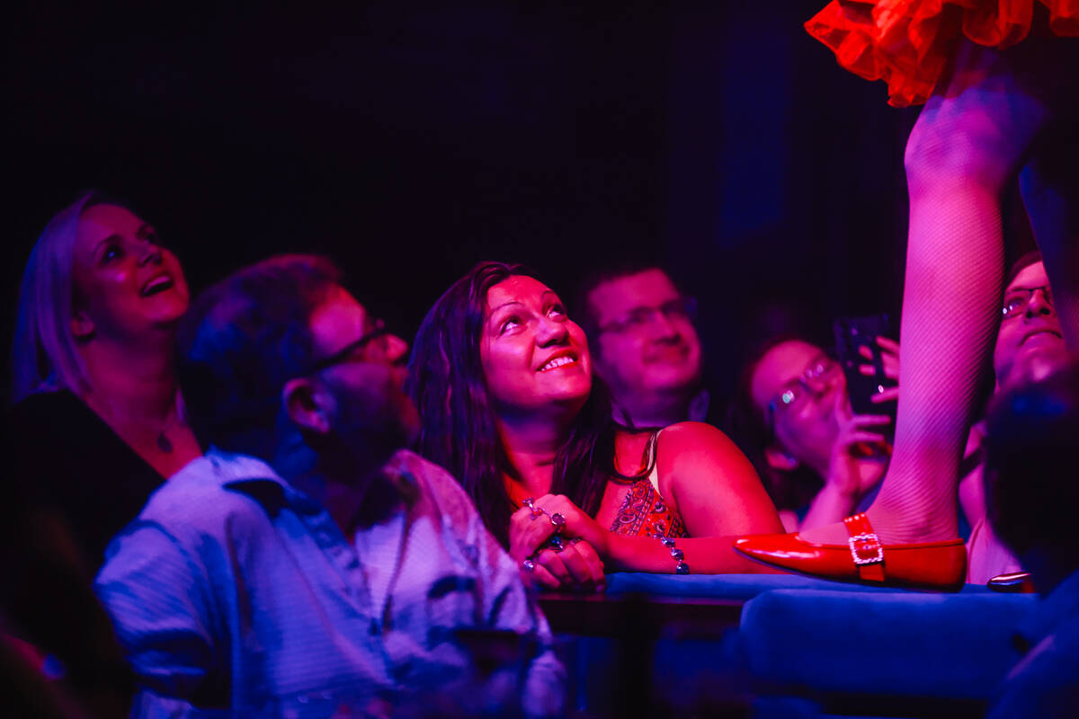 Crowd members smile during The Party at Superfrico inside of the Cosmopolitan Sunday, July 13, ...
