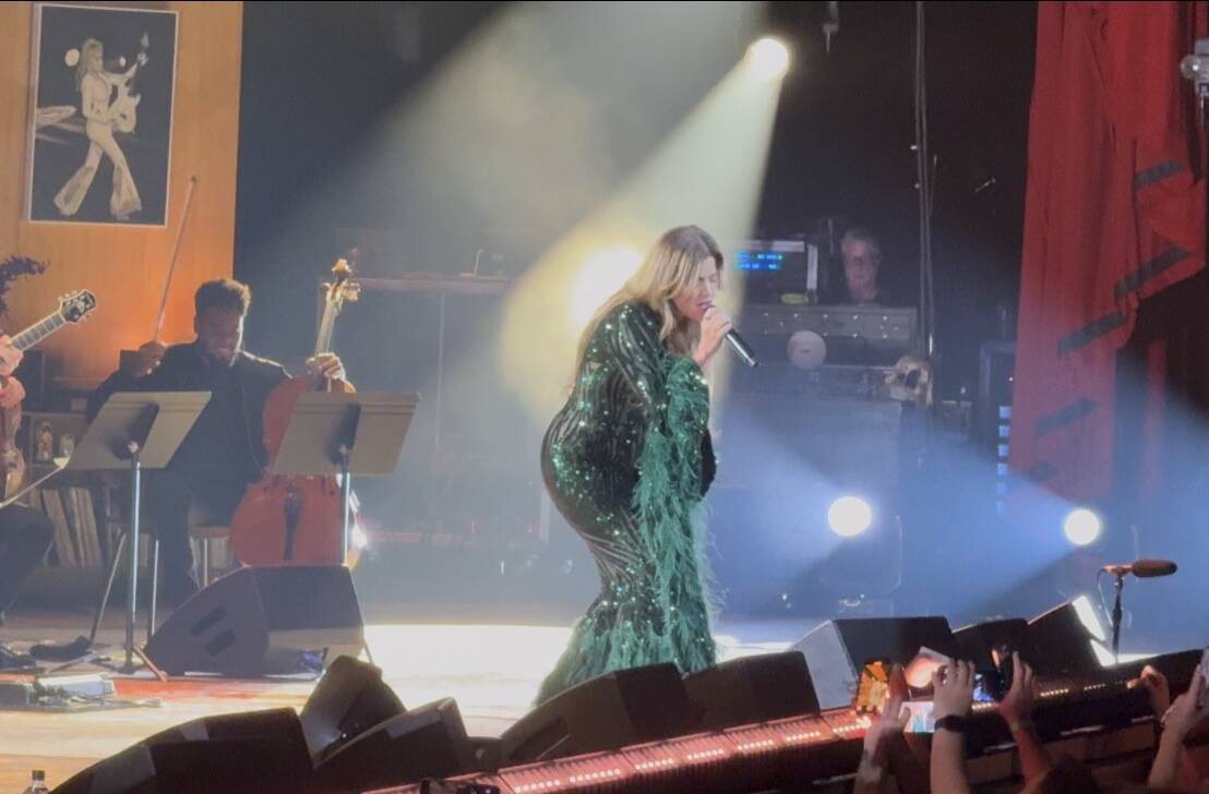 Kelly Clarkson is shown in her "Studio Sessions" residency at the Colosseum at Caesars Palace o ...